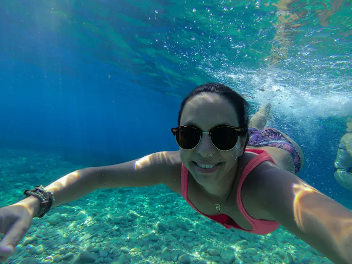 Flat calm sea — bonaca — perfect for swimming and snorkelling