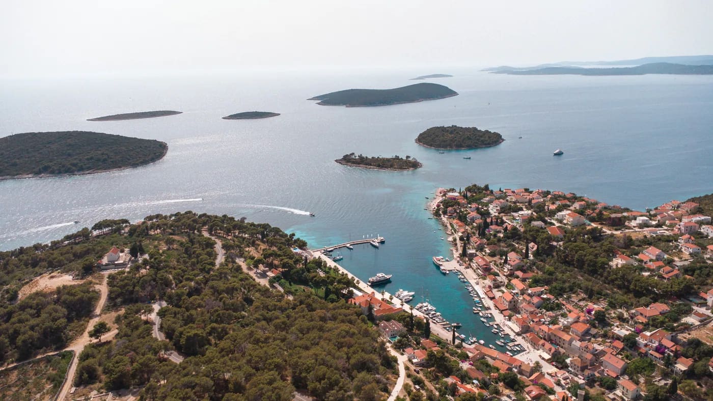 Turquoise bay and islets near Drvenik