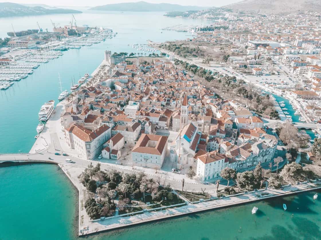 The UNESCO-listed old town of Trogir from the water